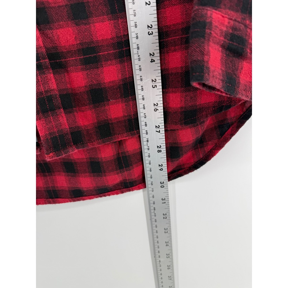 Copper & Oak Mens XL Red Black Buffalo Plaid Flannel Button Down Shirt - Picture 5 of 8